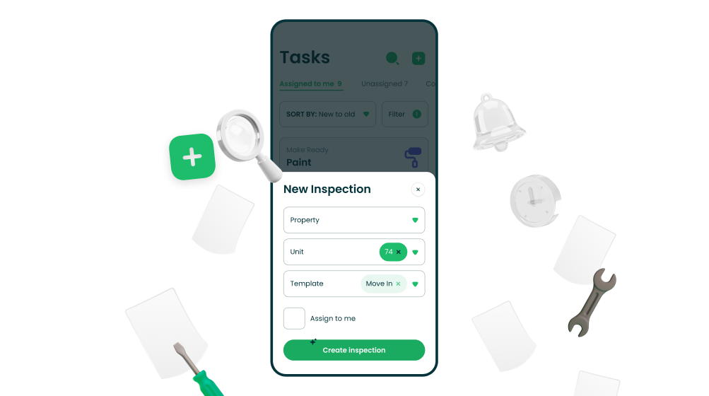 Create inspections right from the Technician App.